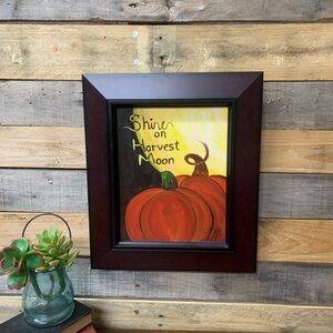 "Shine On Harvest Moon" Hand-Painted Pumpkin Canvas Painting